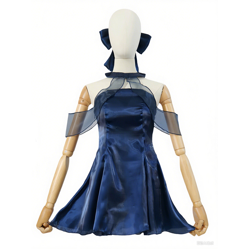 Anime Cosplay Blue Hair - Gaun Biru Tua Chunxiang Arsip Biru