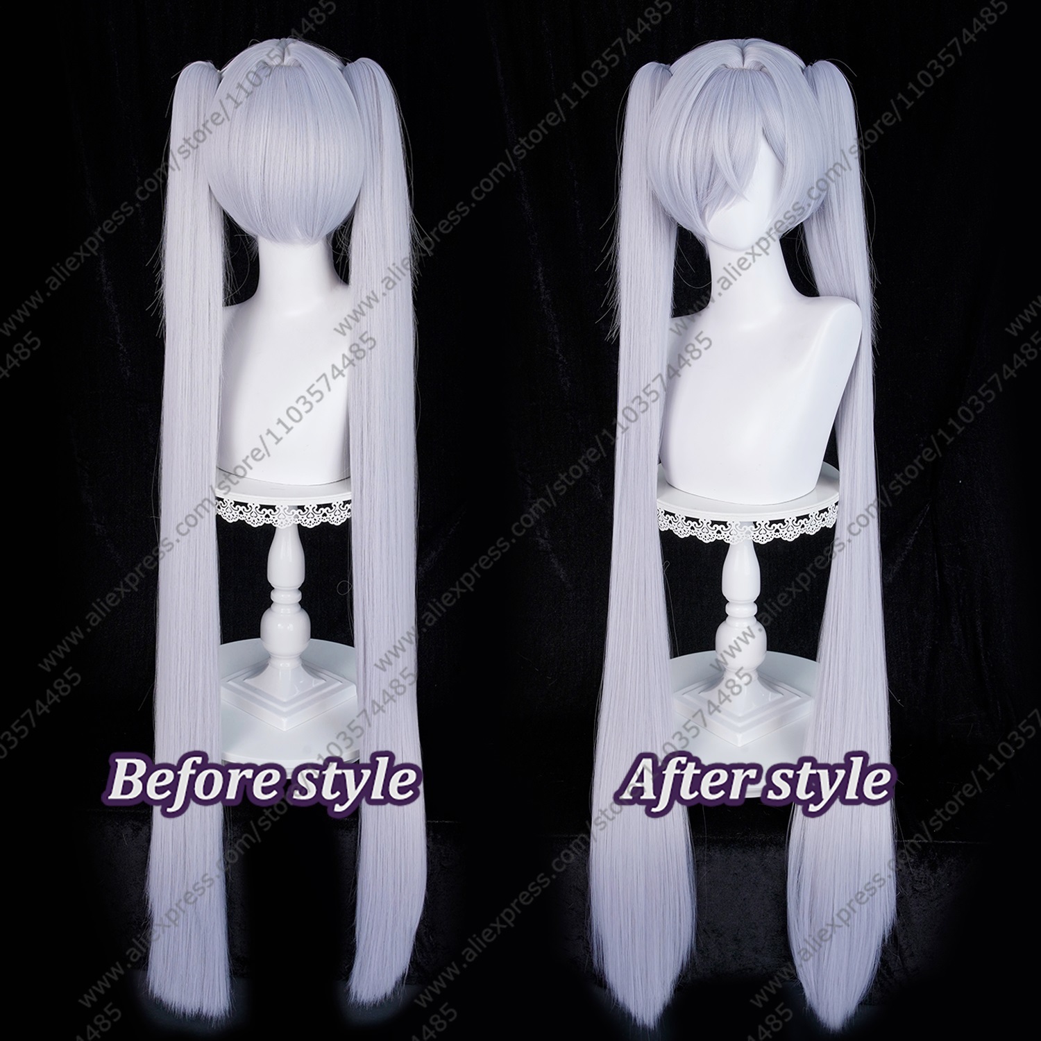 Wig Cosplay Cinderella Anime,  - Anime Cosplay Blue Hair ulasan dan harga