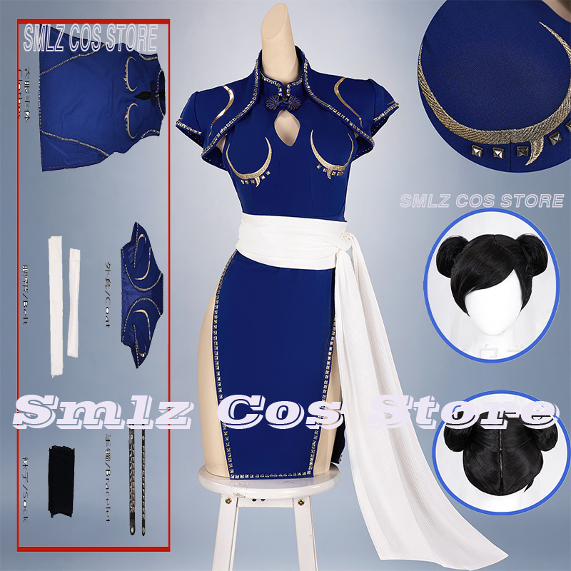 Kostum Cosplay Blue Chun-Li An - Anime Cosplay Ladies ulasan dan harga